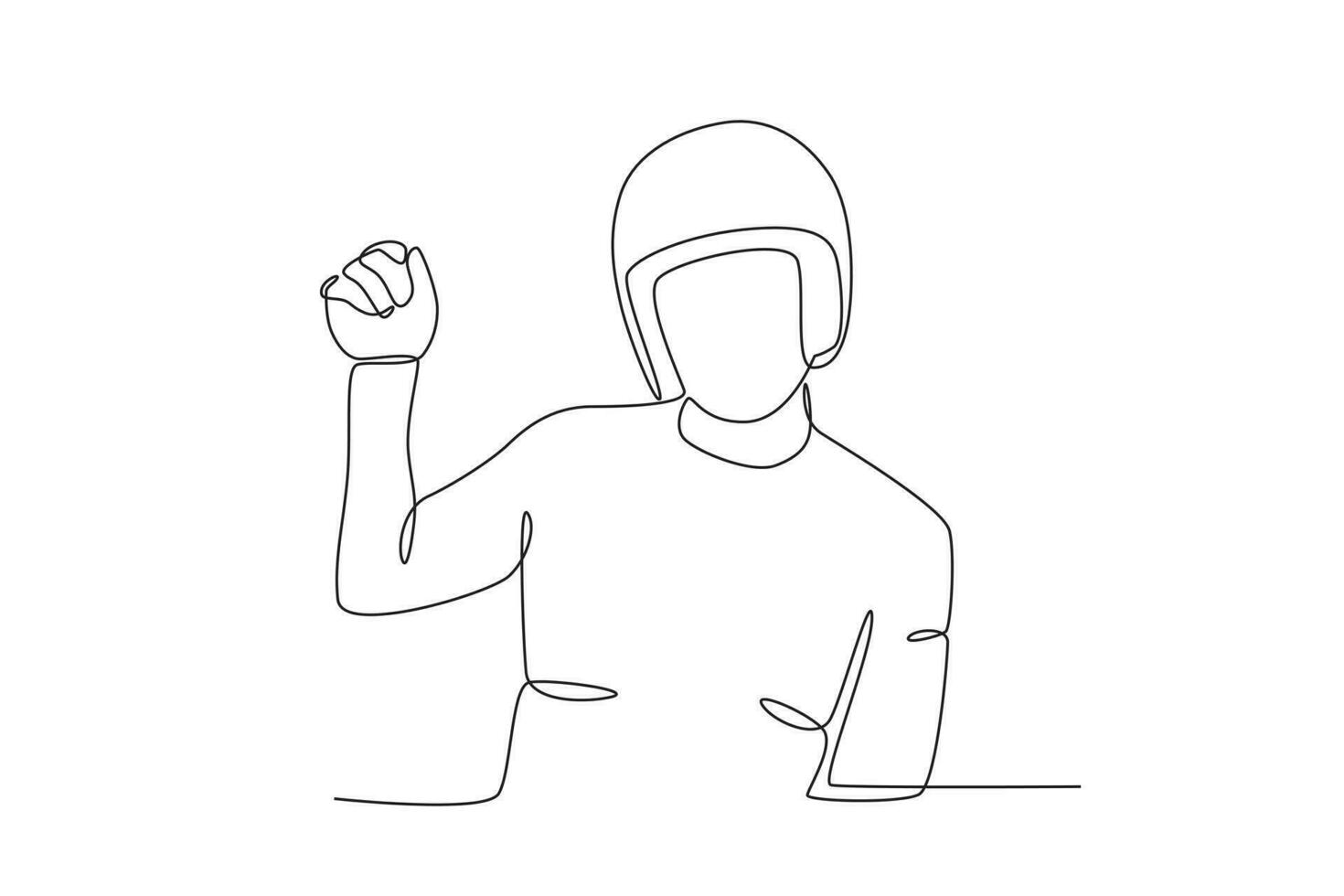 A happy man wearing a helmet vector