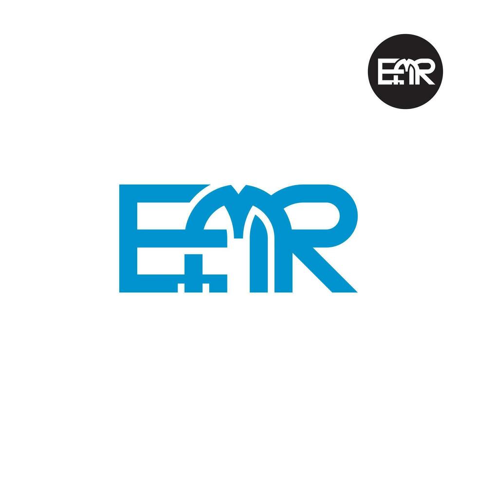 letra emr monograma logo diseño vector