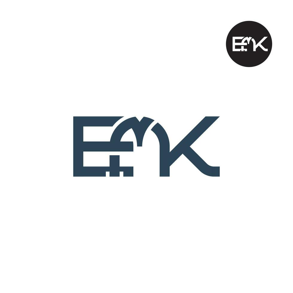 letra emk monograma logo diseño vector