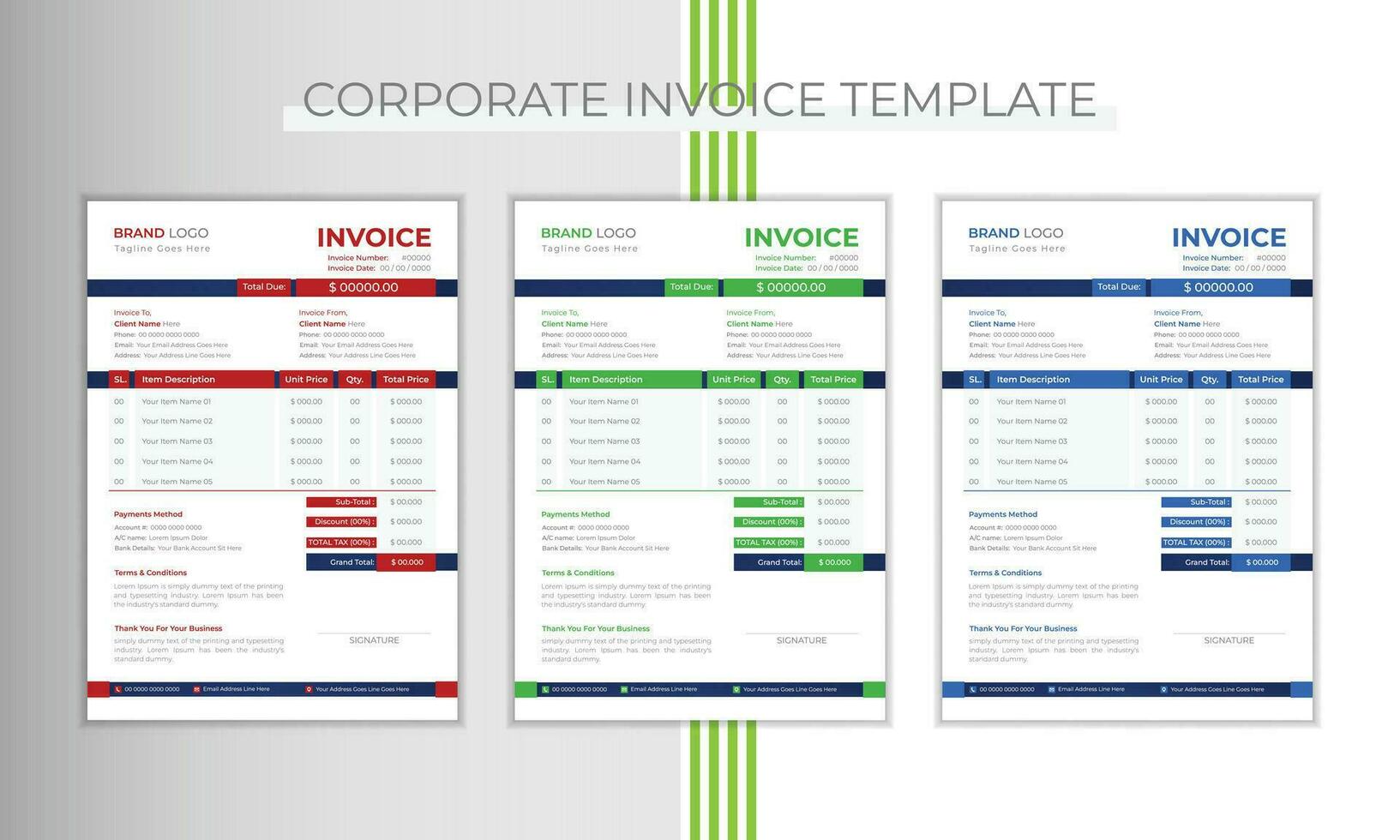 Simple and stylish invoice design template vector