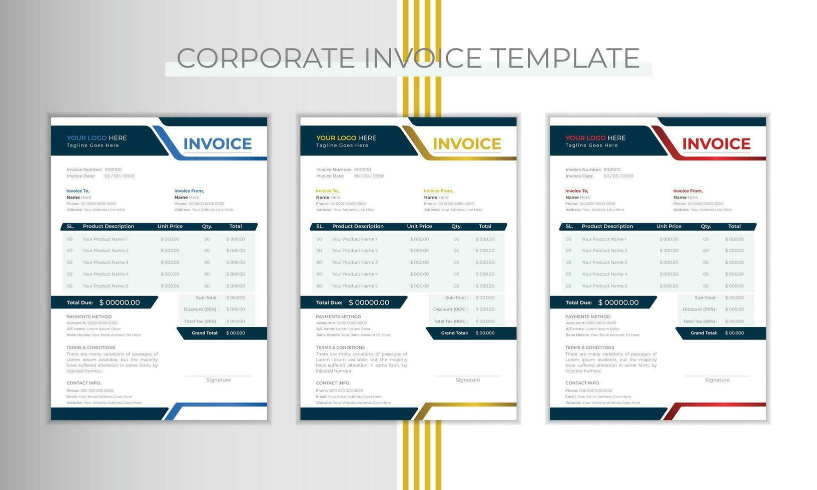 Creative and corporate invoice design vector