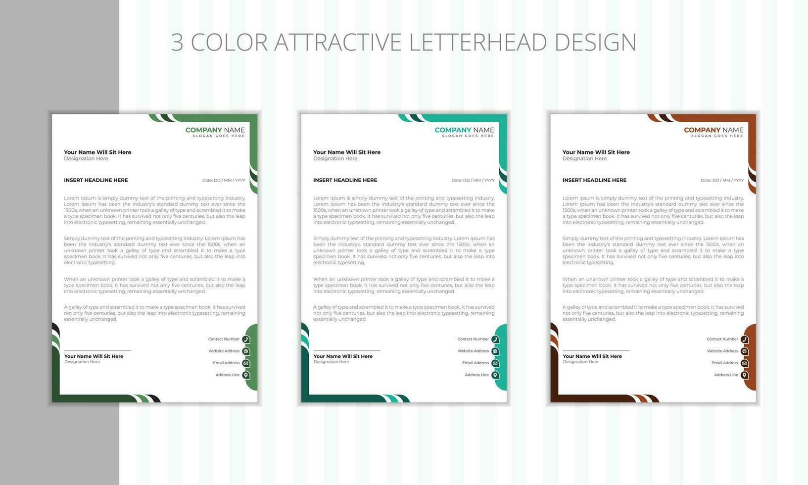 Elegant and modern letterhead design layout vector