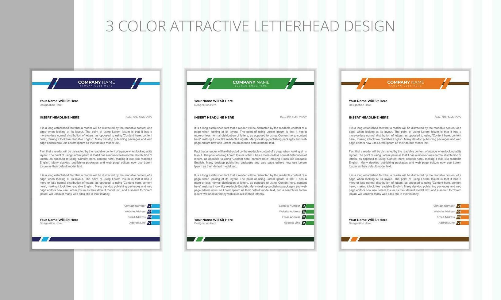 Abstract Business Letterhead Design vector