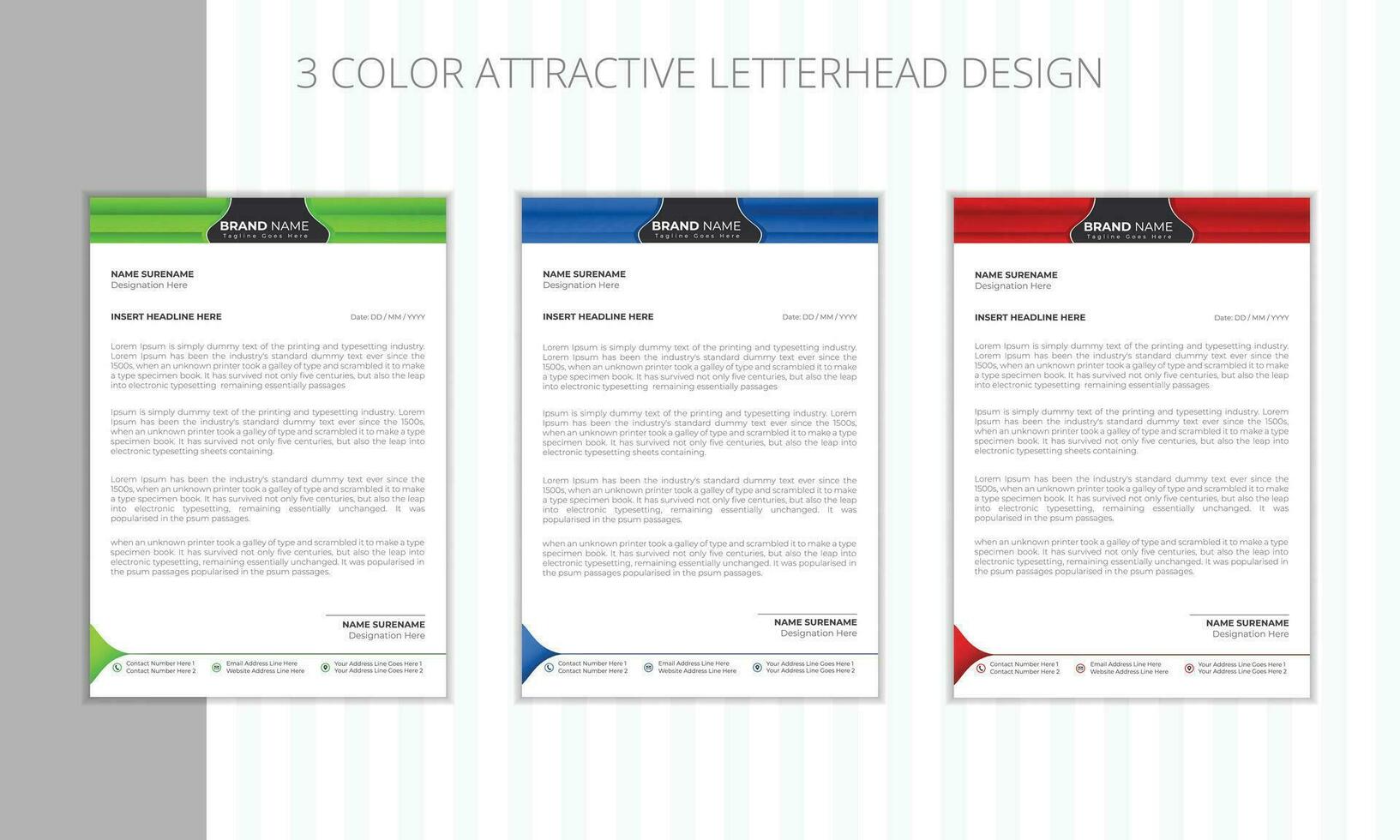 Simple Letterhead Design Template vector