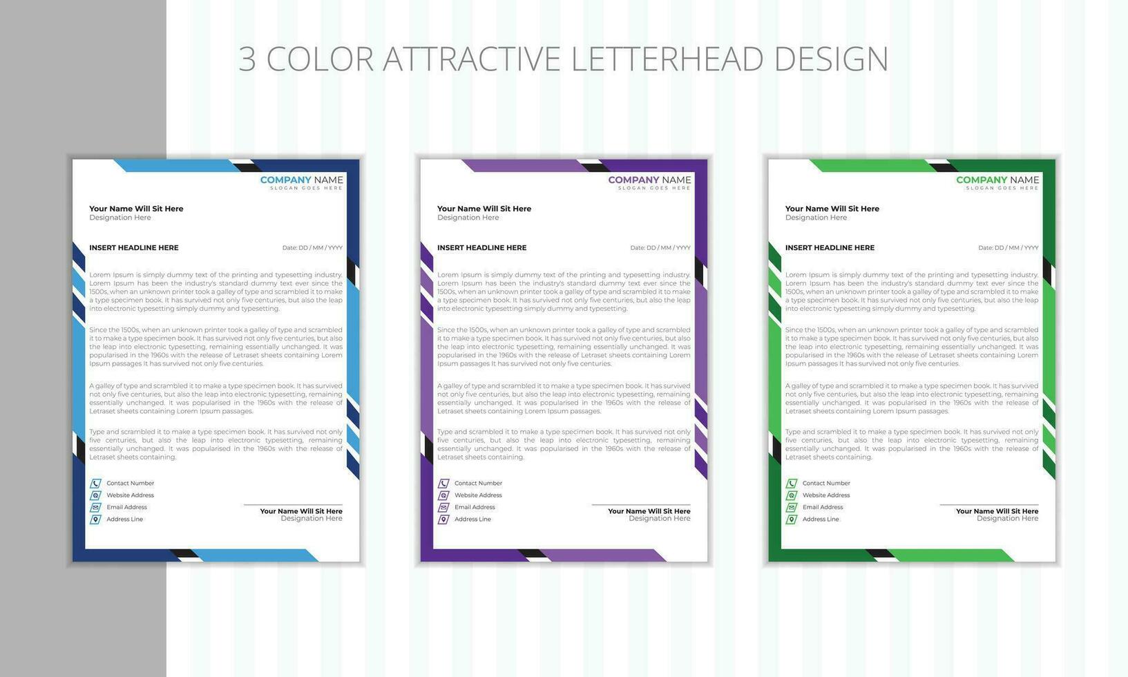 Corporate and abstract letterhead design template vector