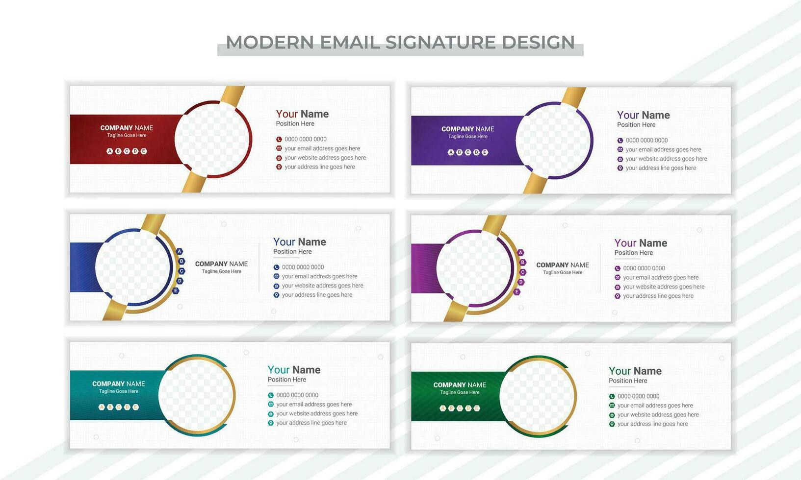 Abstract Business email signature Design layout vector