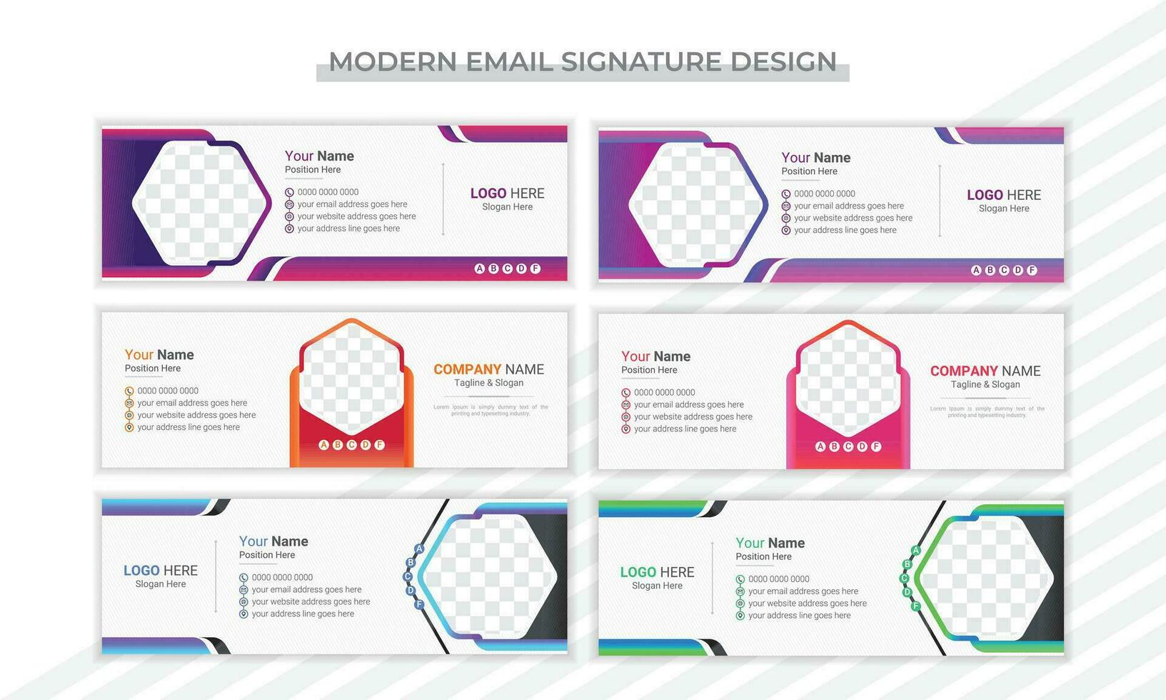Simple and stylish email signature design template vector