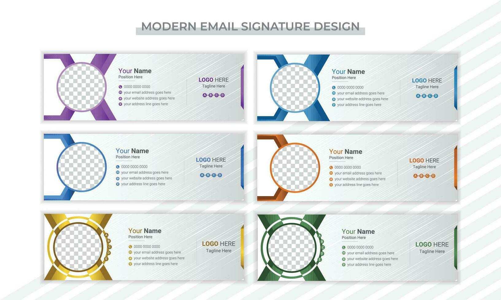 plantilla de diseño de firma de correo electrónico moderno vector