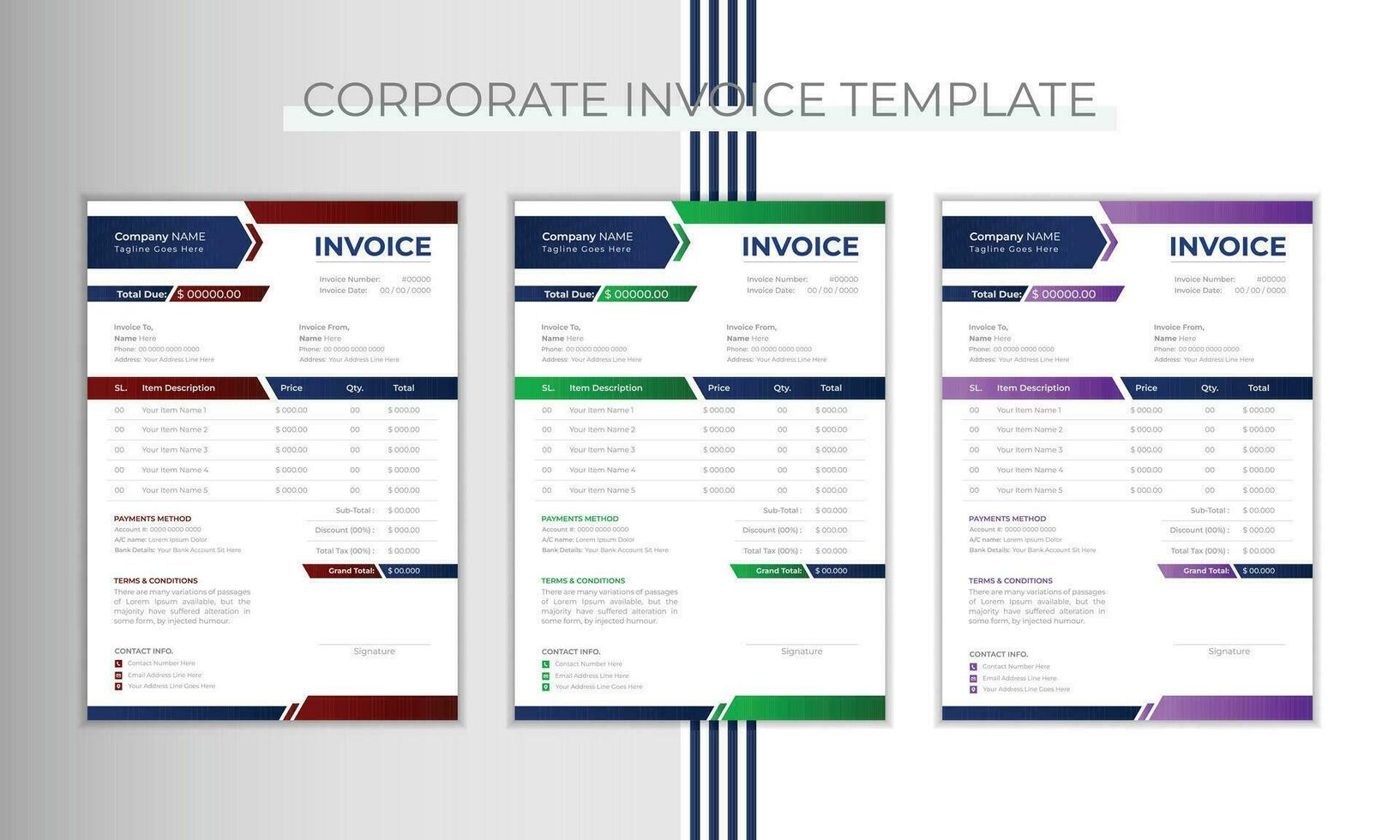 Creative and elegant invoice layout vector