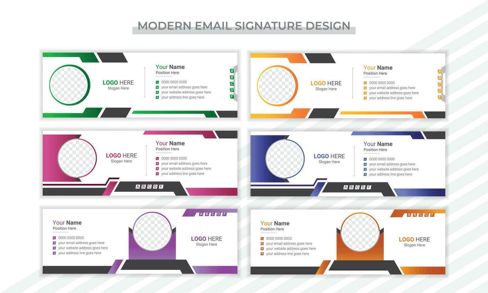 creativo y corporativo correo electrónico firma diseño vector