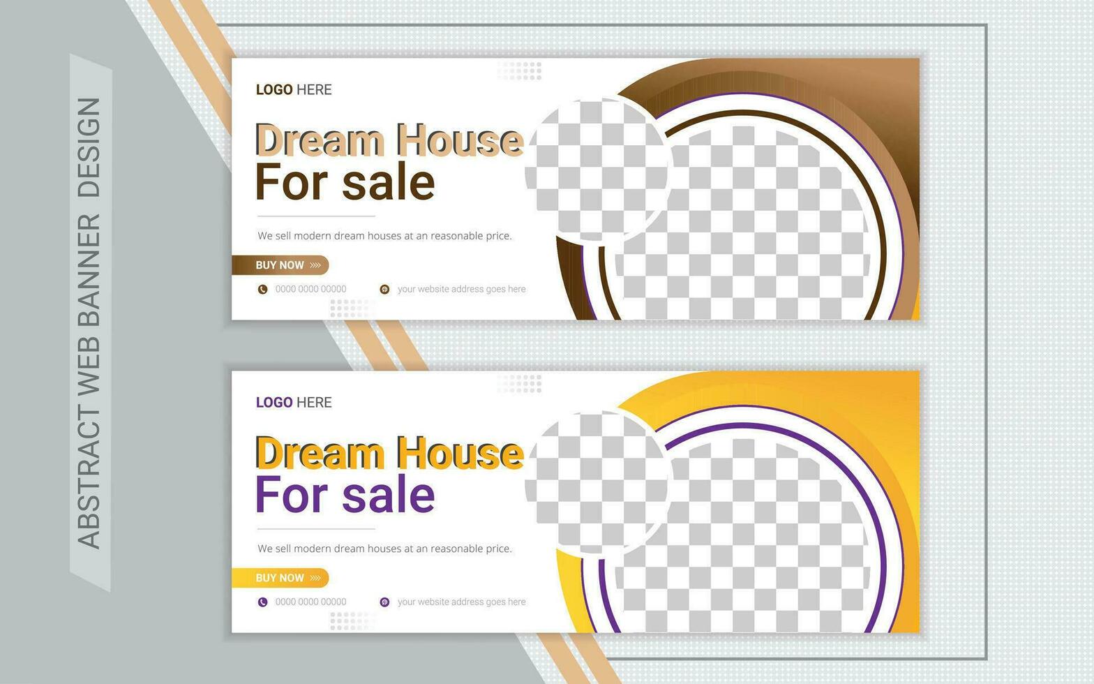 Real estate web banner layout vector