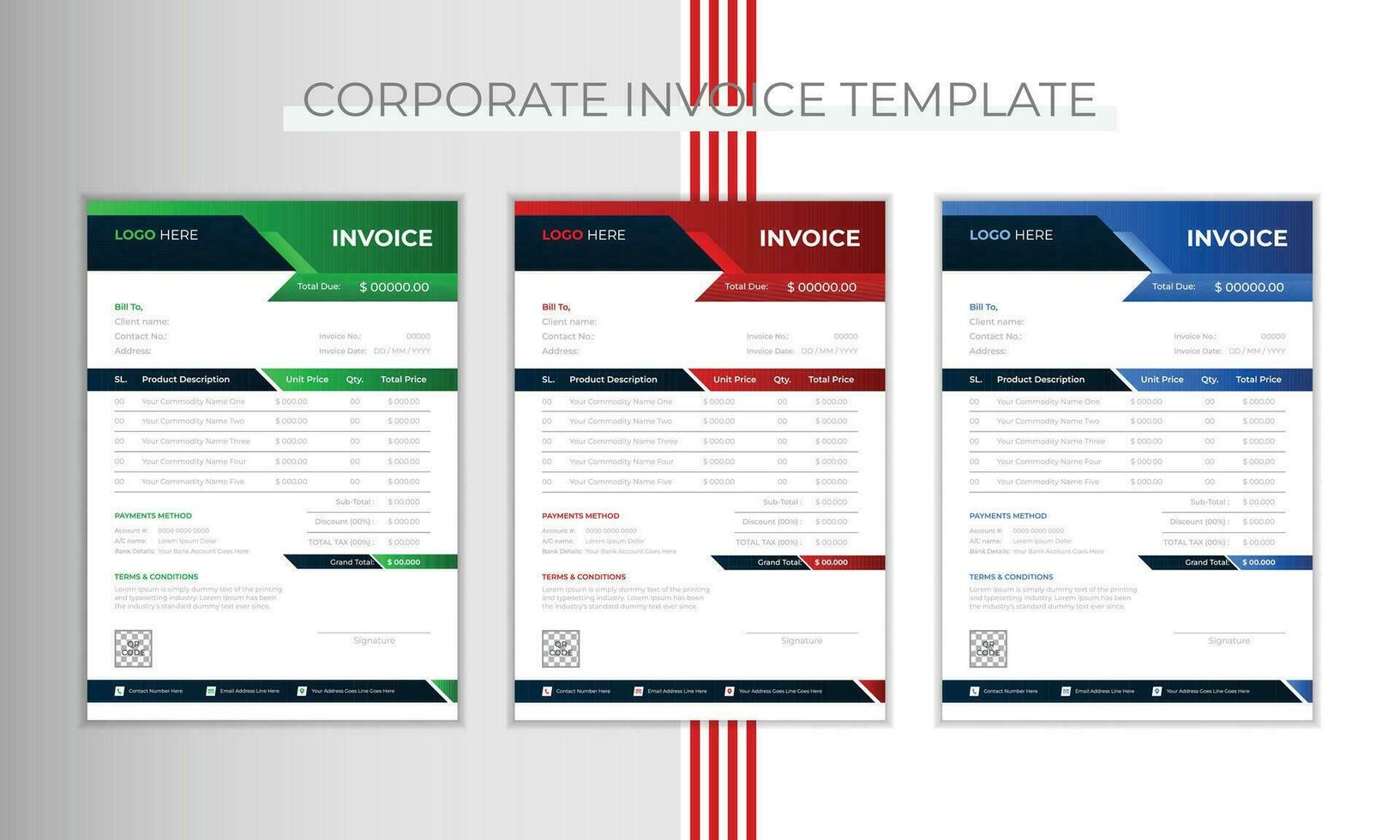 simple invoice vector design