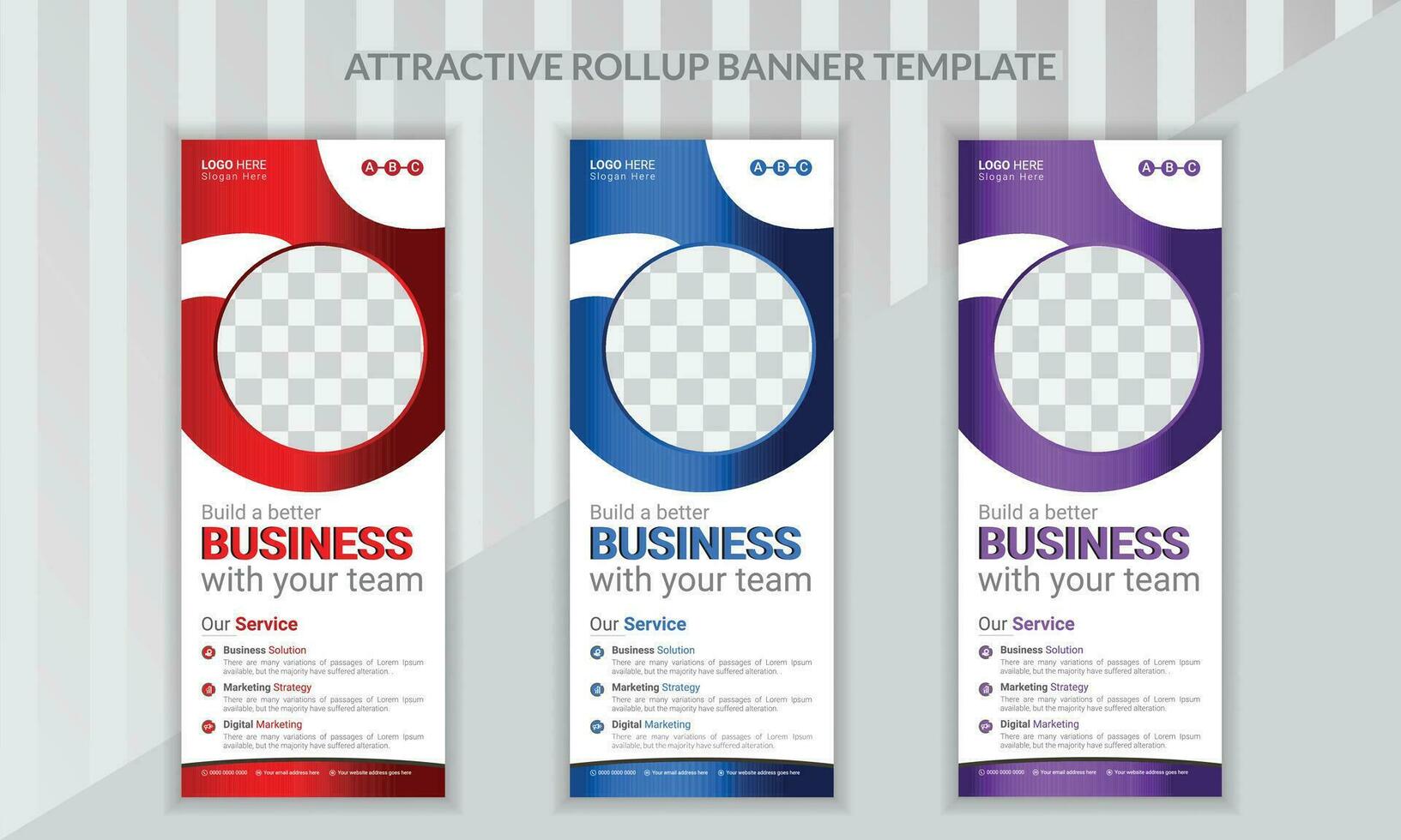 Abstract Rollup Banner Design Vector Template