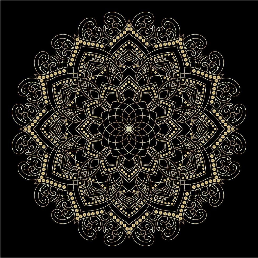 Mehndi Henna Drawing Circular Mandala pattern for tattoo, decoration premium product poster or painting. Decorative ornament in ethnic oriental style. Outline doodle hand draw illustration. vector