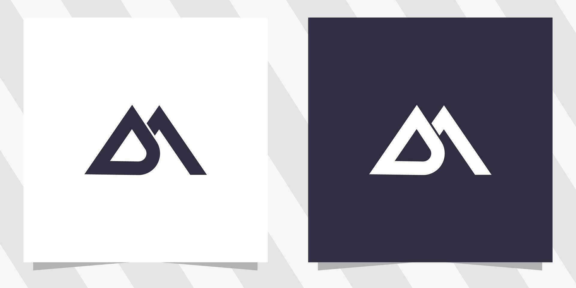 letter dm md logo design vector