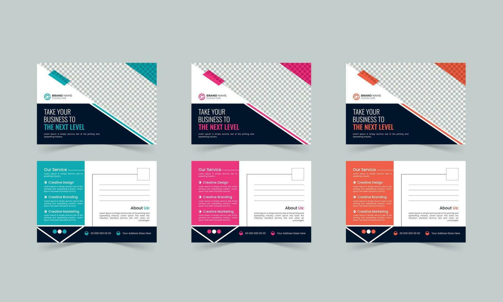 Corporate postcard design template. modern postal card design. businss mailing-card design bundle vector