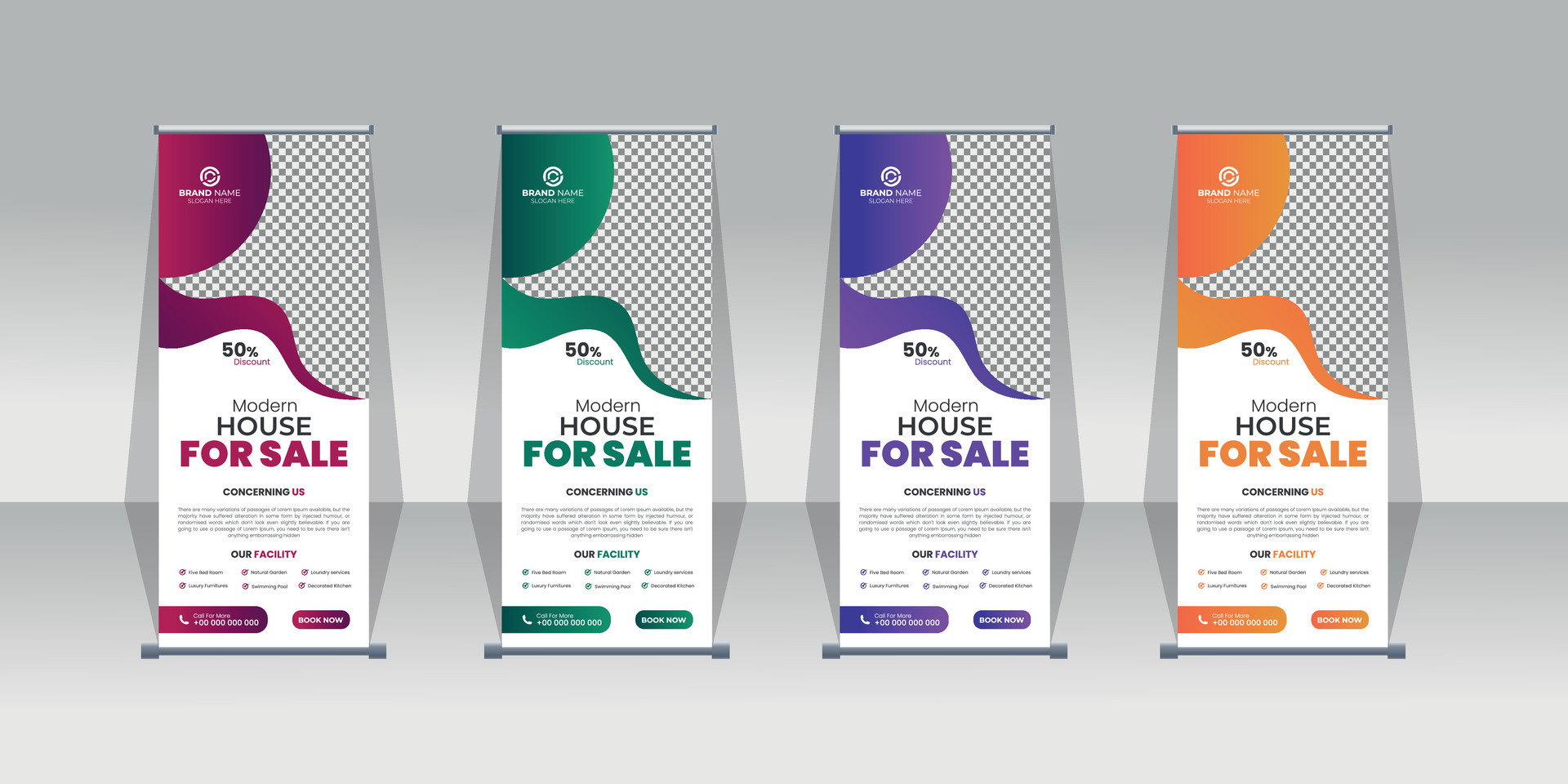 Roll up banner for real estate, home for sale real estate roll up ...