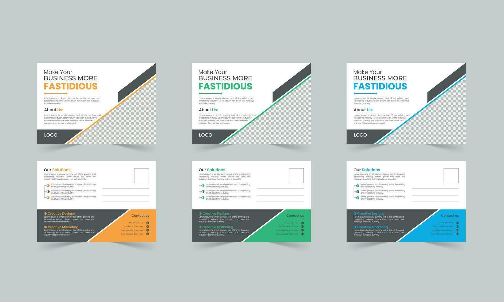 Corporate postcard design template. modern postal card design. businss mailing-card design bundle vector