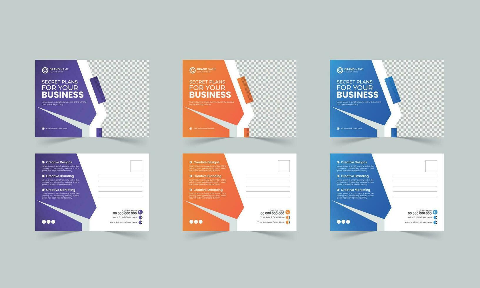 modern gradient corporate business postcard design template vector