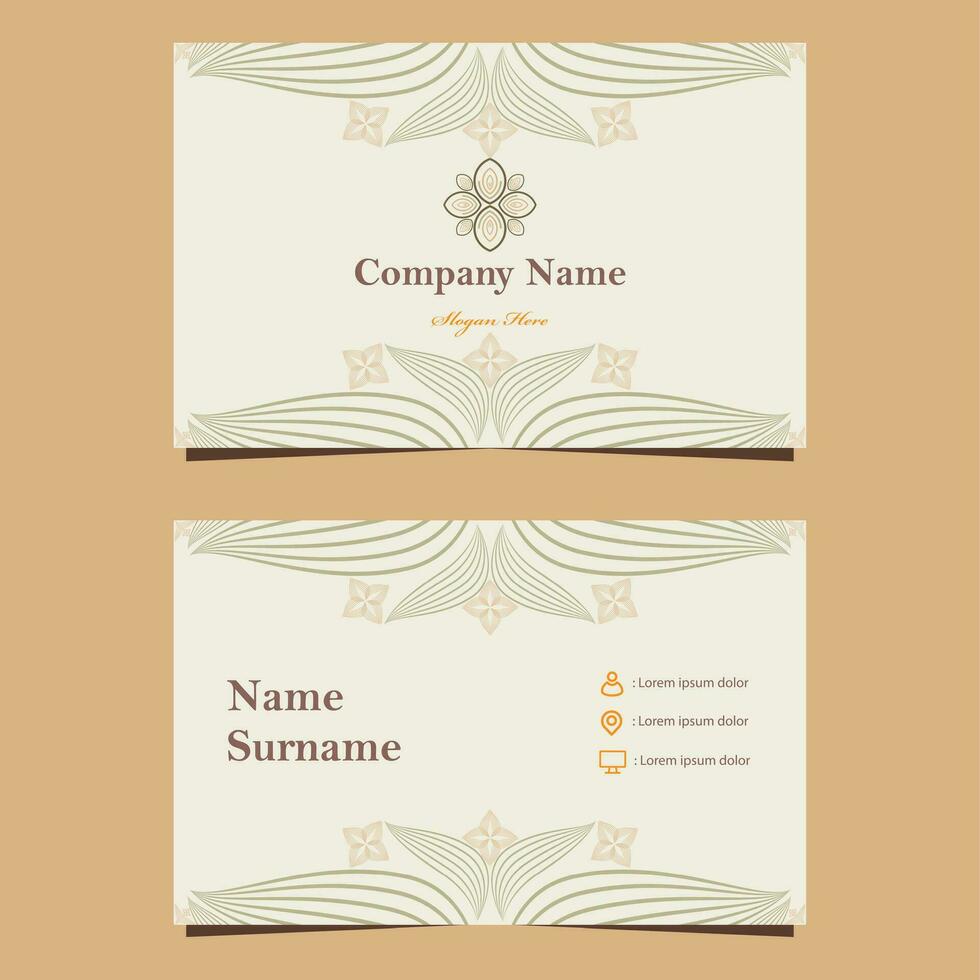 natural floral soft color business card template vector