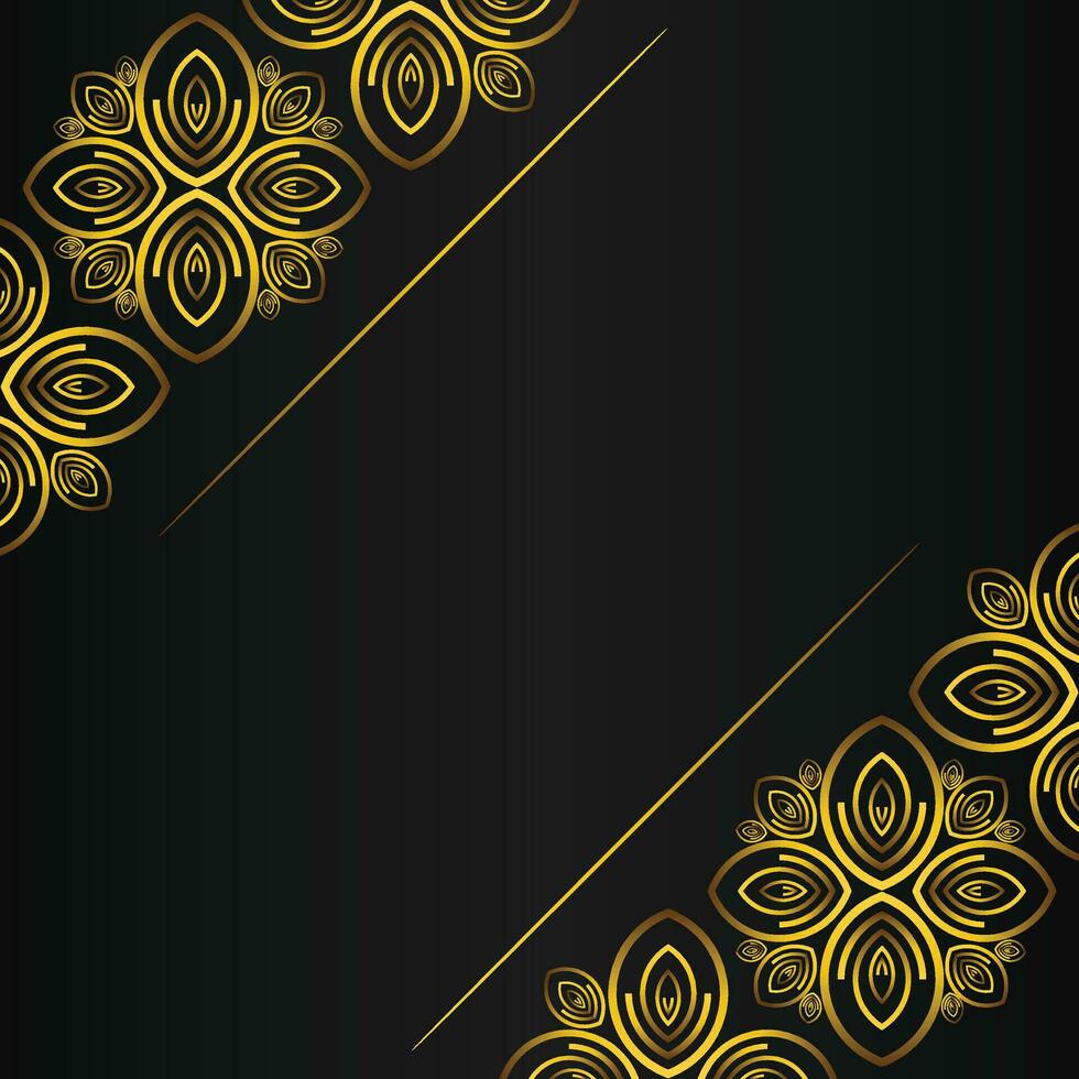 beautiful gold floral frame on black background vector