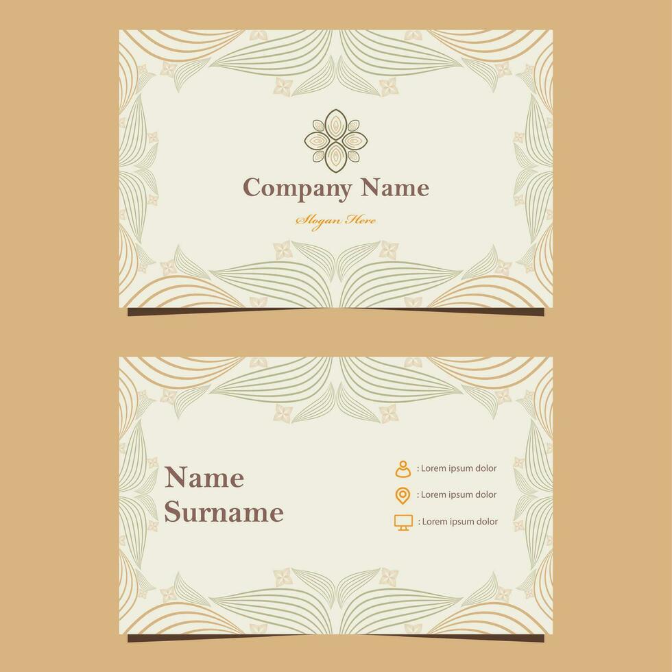 natural floral soft color business card template vector