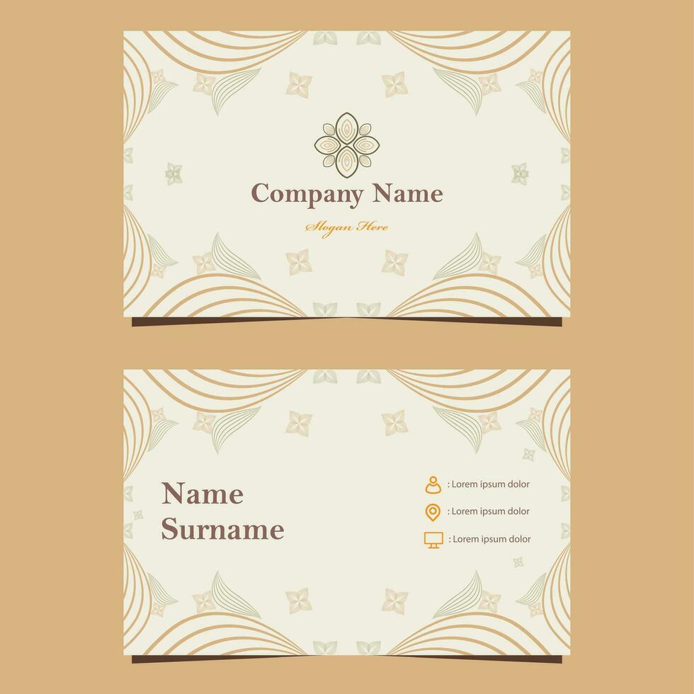 natural floral soft color business card template vector