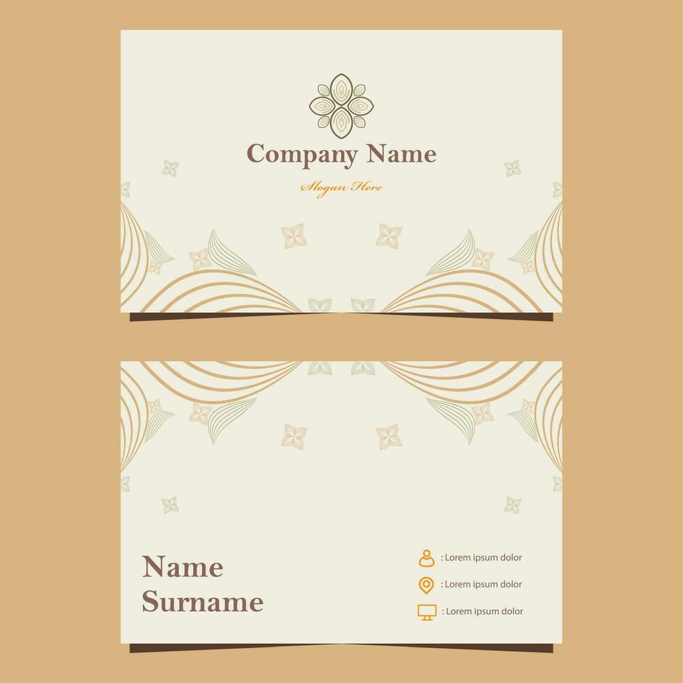 natural floral soft color business card template vector