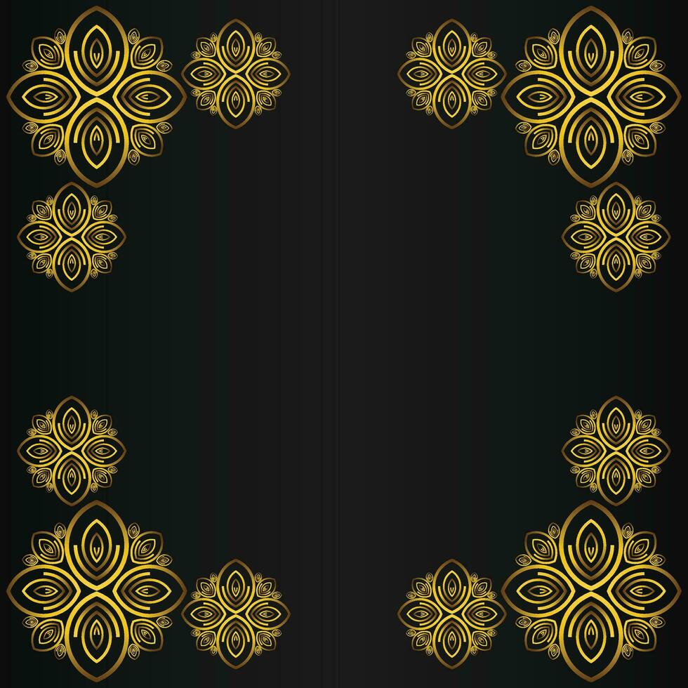 beautiful gold floral frame on black background vector