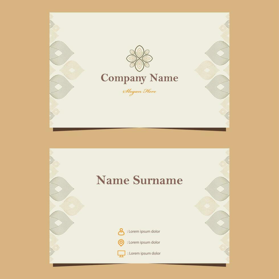 natural floral soft color business card template vector