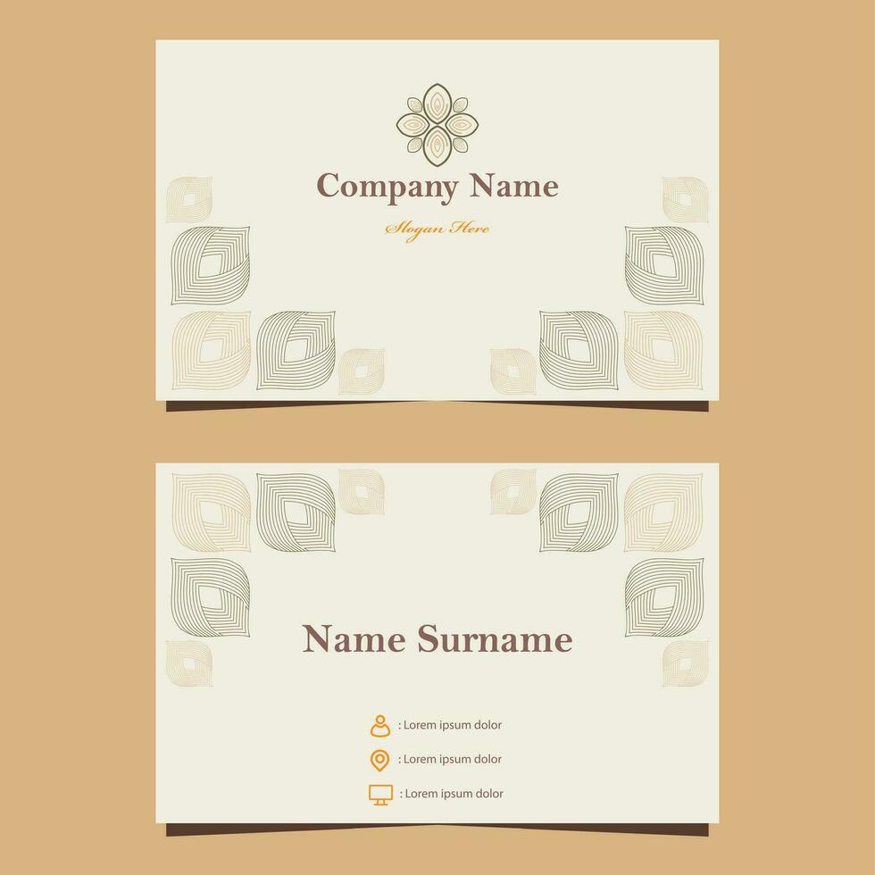 natural floral soft color business card template vector