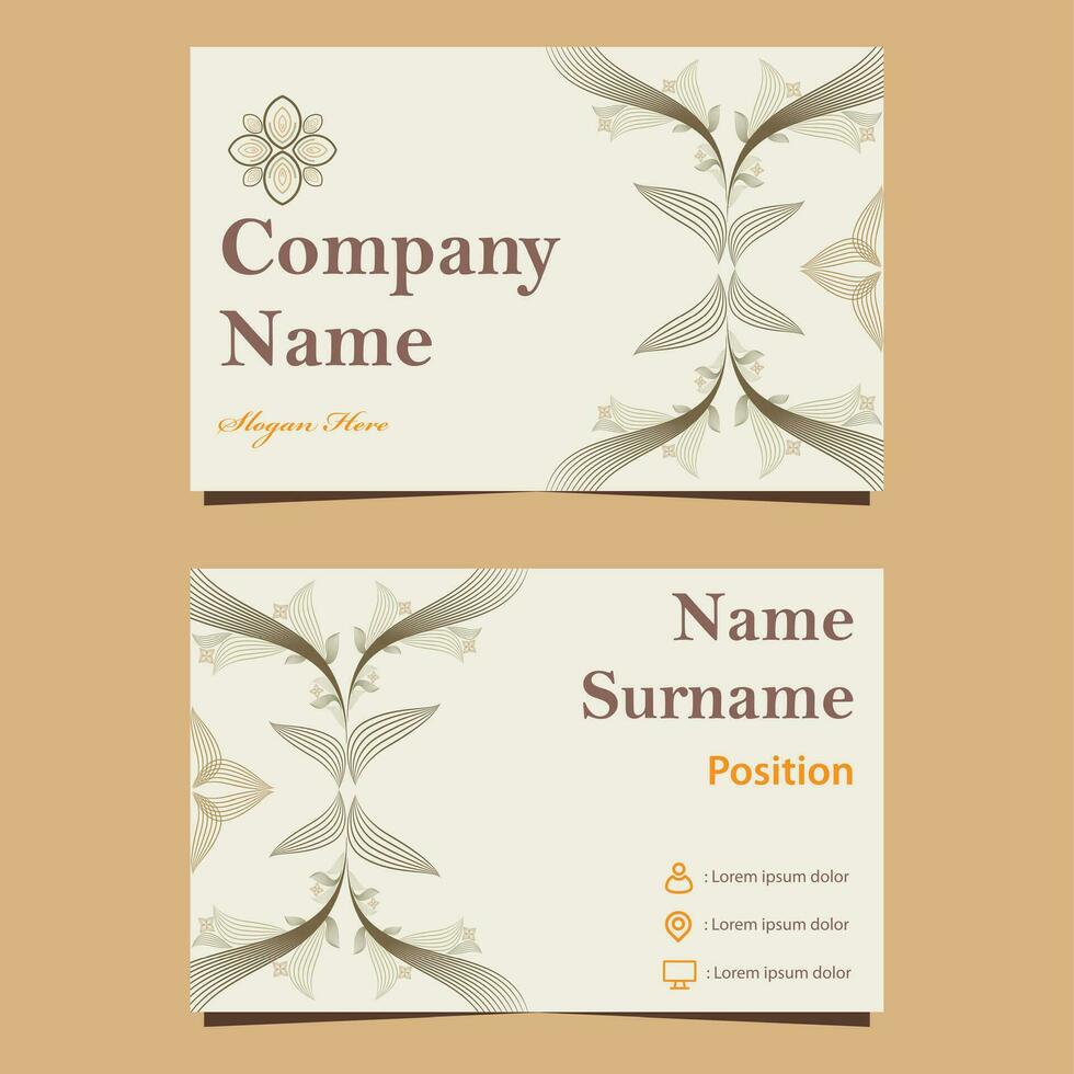 natural floral soft color business card template vector