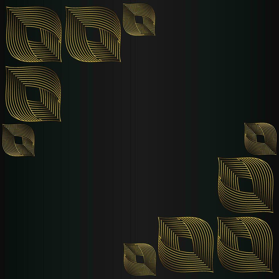 beautiful gold floral frame on black background vector