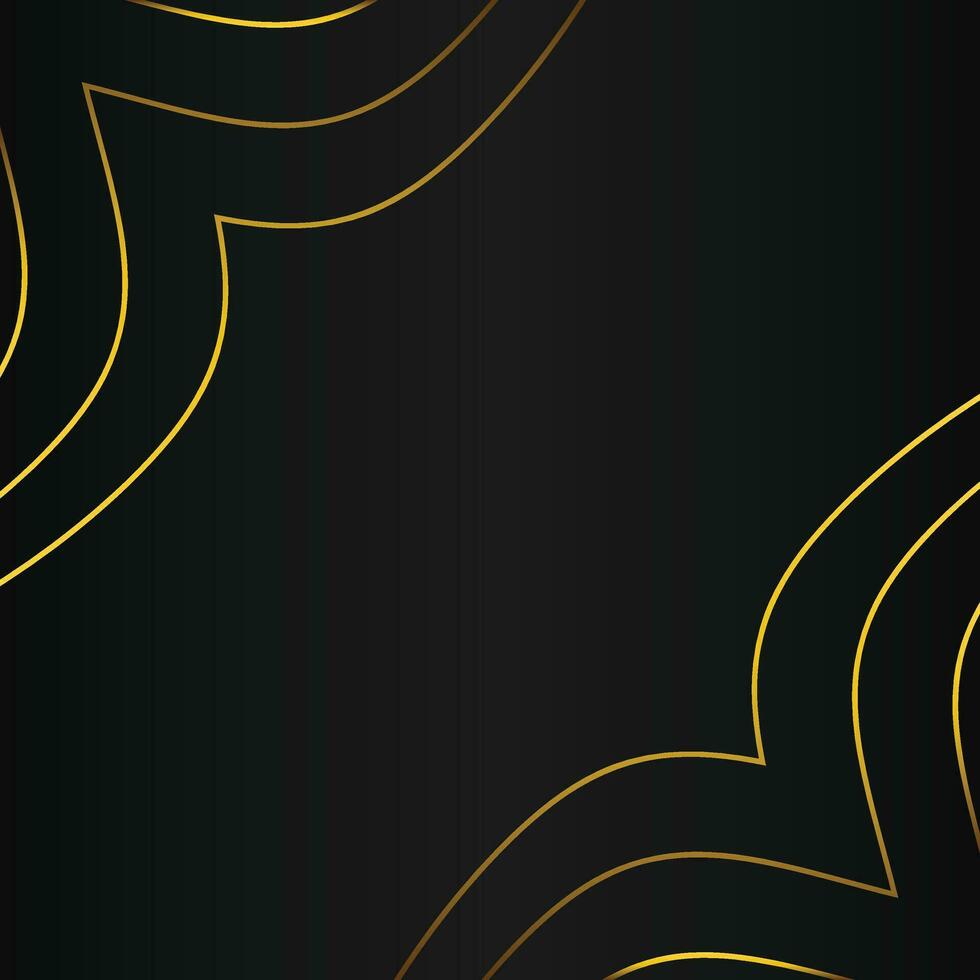 abstract gold line frame decoration on black background vector