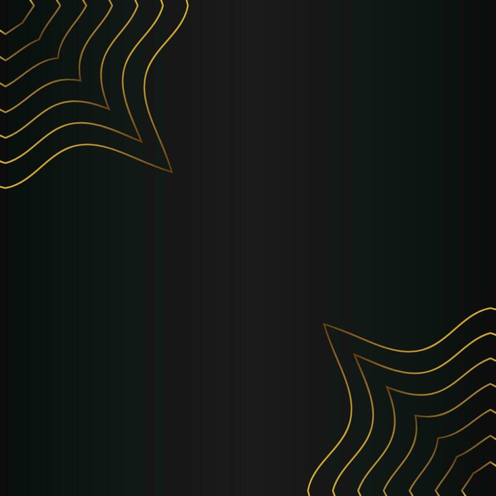abstract gold line frame decoration on black background vector