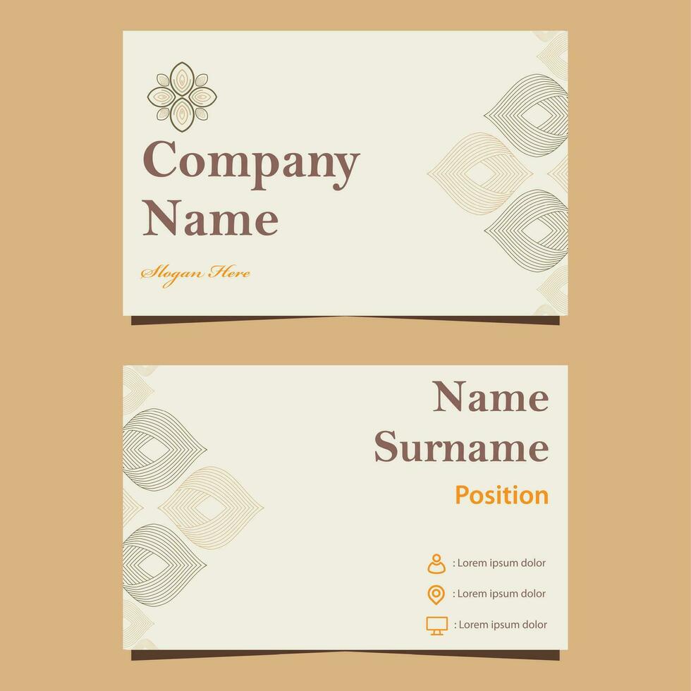 natural floral soft color business card template vector