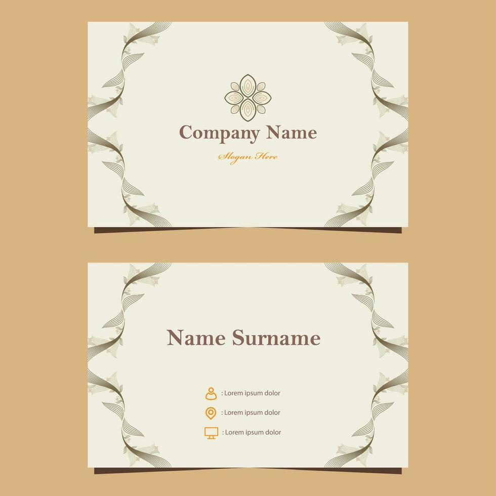 natural floral soft color business card template vector