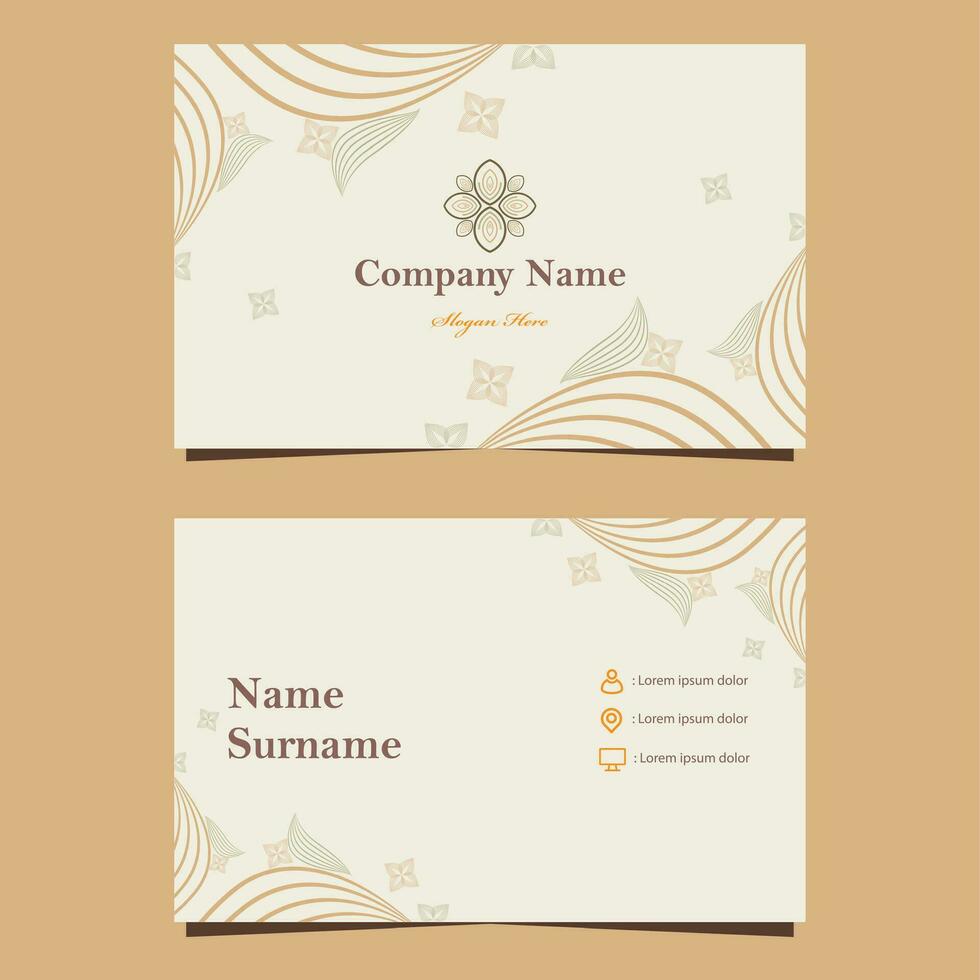 natural floral soft color business card template vector