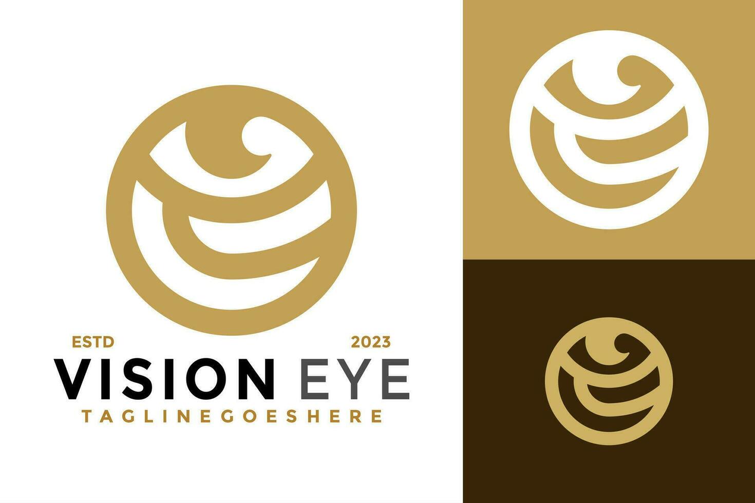 Letter E Vision Eye Company Logo design vector symbol icon illustration