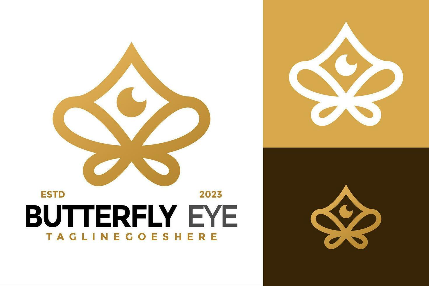 Butterfly Eye Company Logo design vector symbol icon illustration