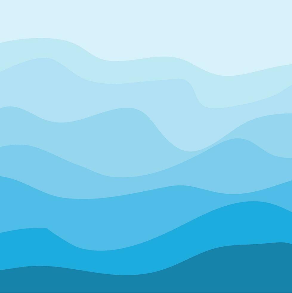 Water Wave Background Design, Abstract Vector Blue Ocean Walpaper Template