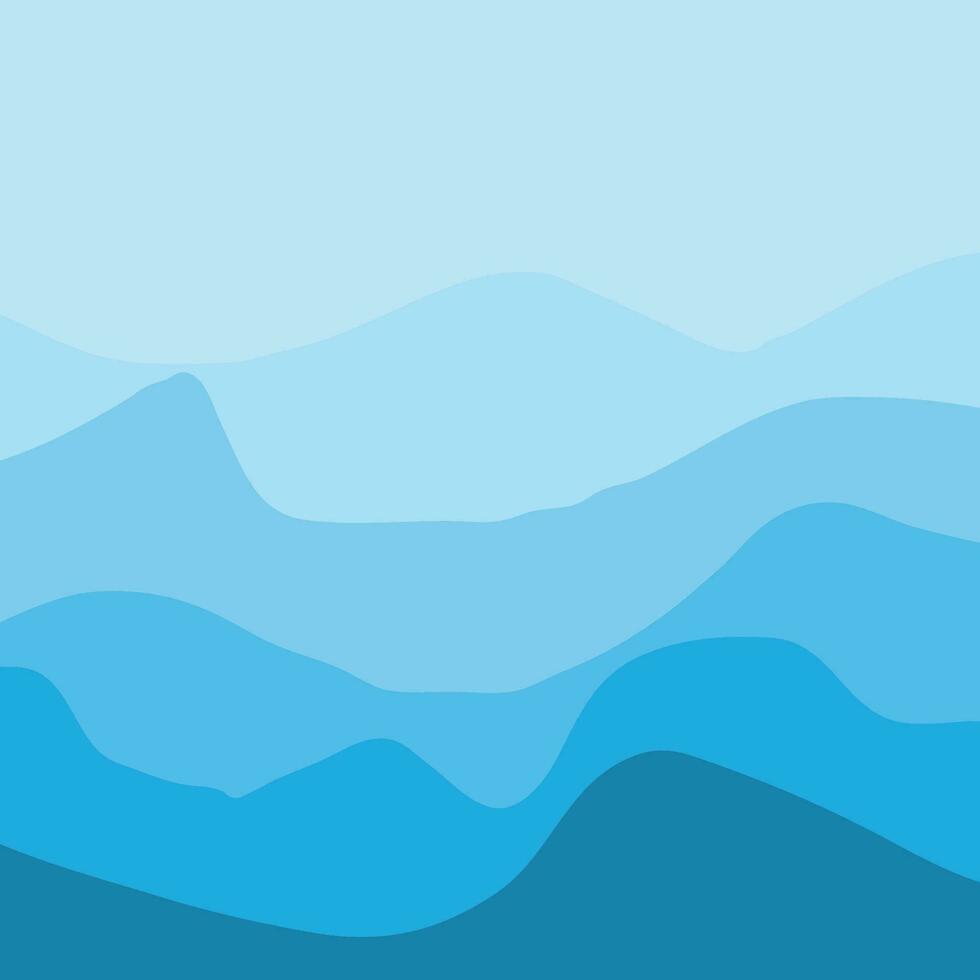 Water Wave Background Design, Abstract Vector Blue Ocean Walpaper Template