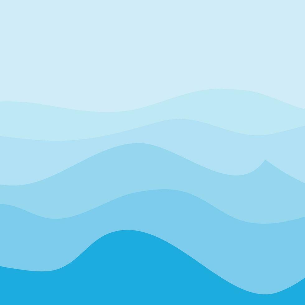 Water Wave Background Design, Abstract Vector Blue Ocean Walpaper Template