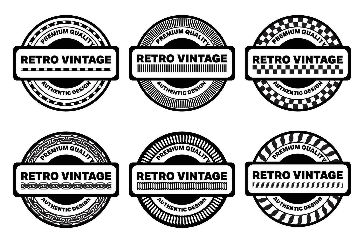 Old badges. Vintage sign, retro premium badge and logo emblem frame vector set