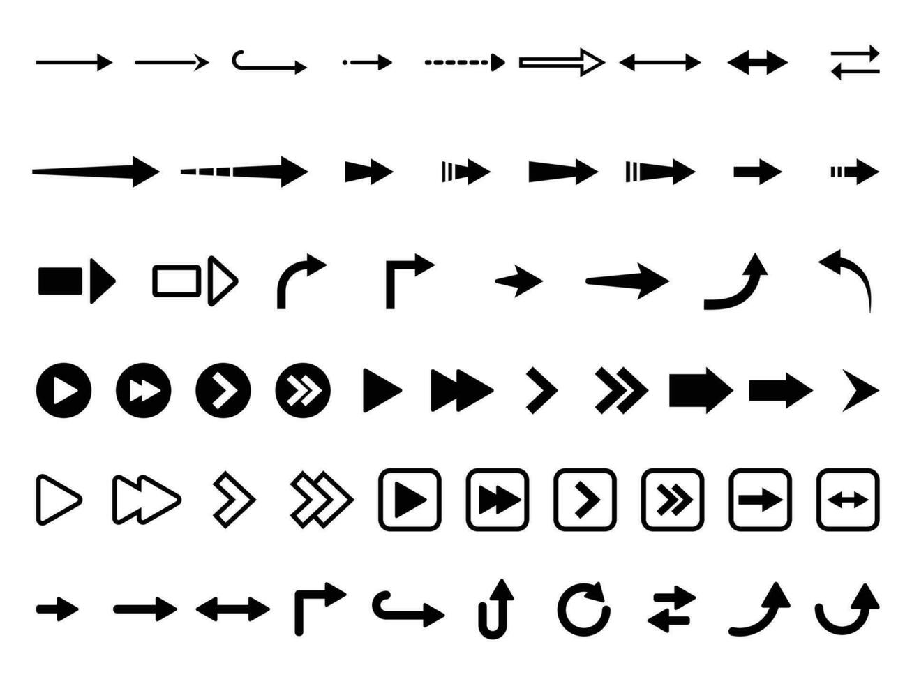 Arrow icon set, Simple, Business, Triangle vector