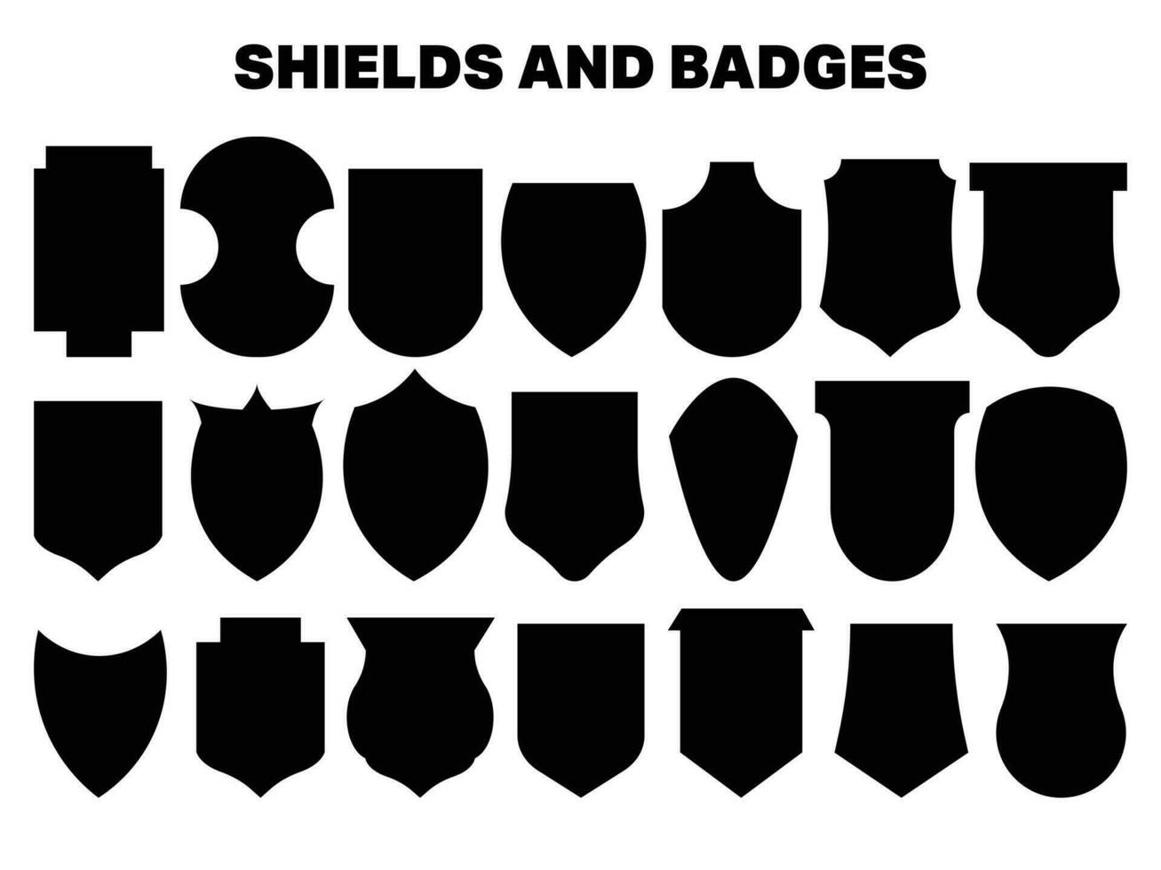 Shield Badge Shape Template Set vector