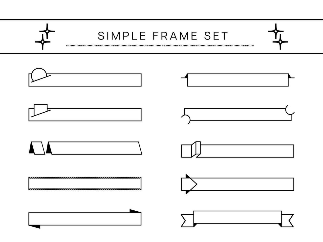 frame set simple speech bubble, frame decoration heading title vector
