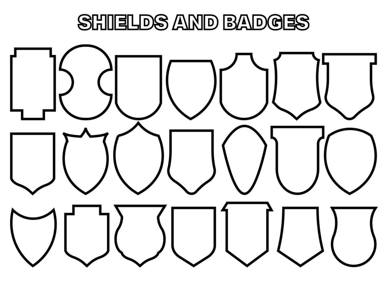 Shield Badge Shape Template Set vector