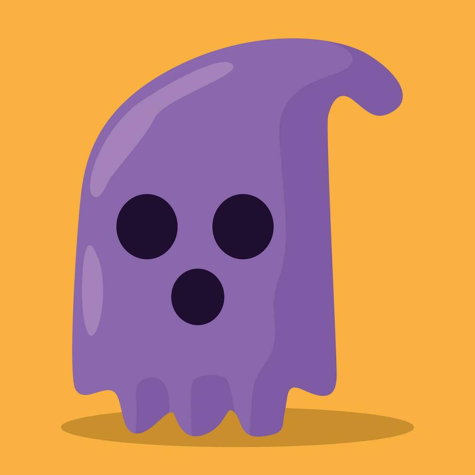 purple ghost on an orange background vector