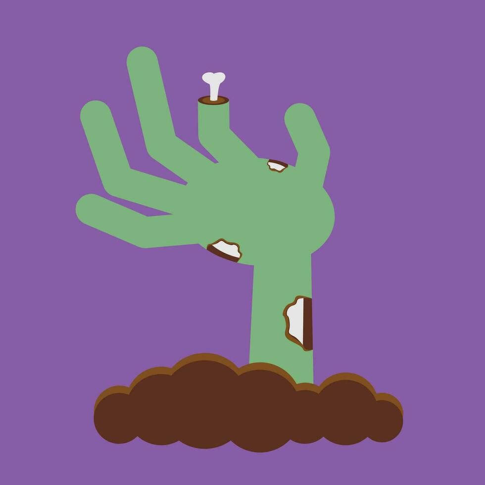 halloween zombie hand in the ground vector